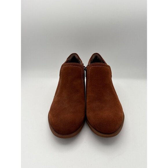 Earth Womens Suede Ankle Boots Size 7 Brown With Zipper Closure & Block Heel - Picture 3 of 5